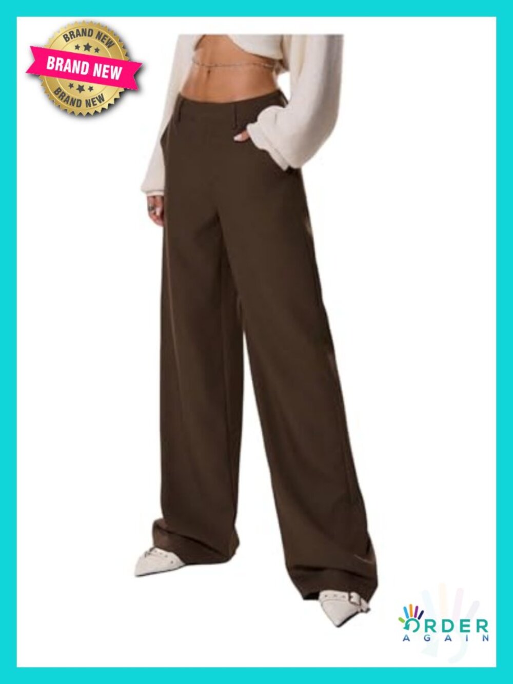 Wide Leg Low Rise Dress Pants Trousers Business Casual Outfits